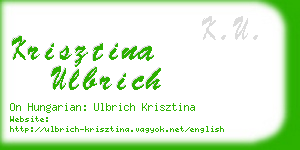 krisztina ulbrich business card